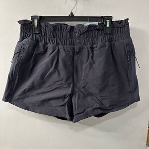 Light Black Athletic Shorts with Elastic Waistband and Built in Underwear